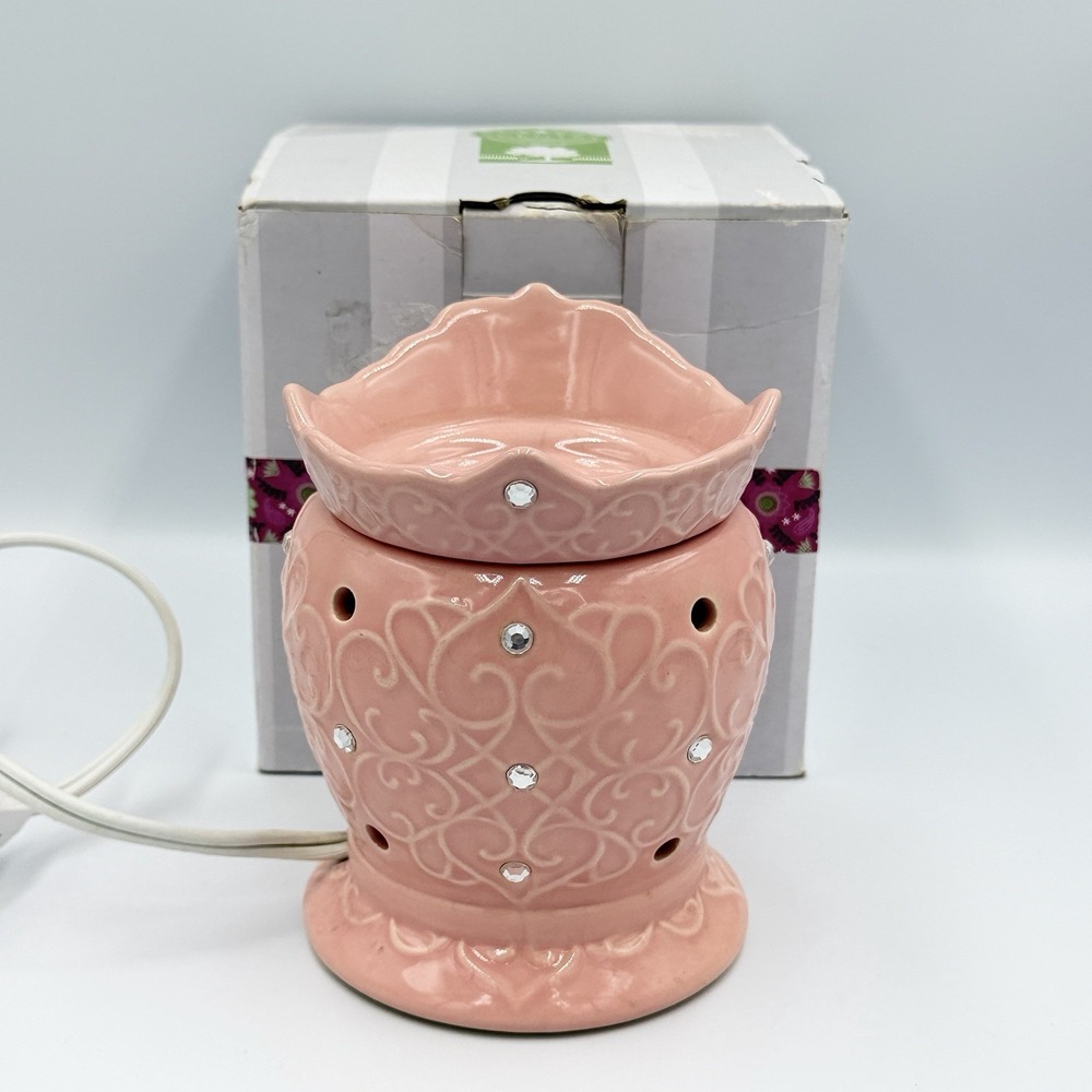 Scentsy Tiara Pink Electric Wax Warmer Rhinestone‎ Crown Boxed Tested Works